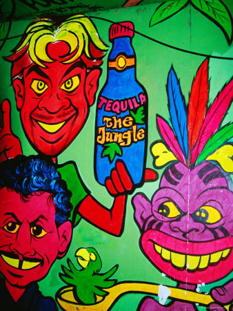 Mural in Jungle Bar, Cabo San Lucas, Baja California Sur, Mexico