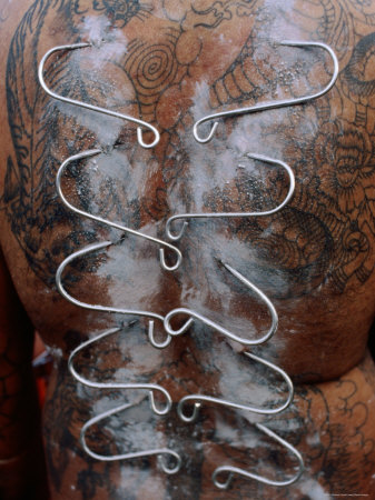 Devotee with Pierced Back, Thaipusam Festival, Singapore