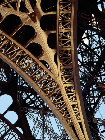 Eiffel Tower Architectural Detail, Paris, Ile-De-France, France