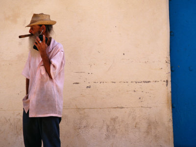 Old Man with Transistor Radio and Cigar, Havana, Havana, Cuba