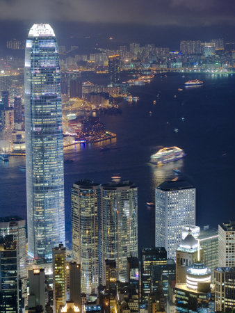 Hong Kong Harbour and Kowloon at Dusk