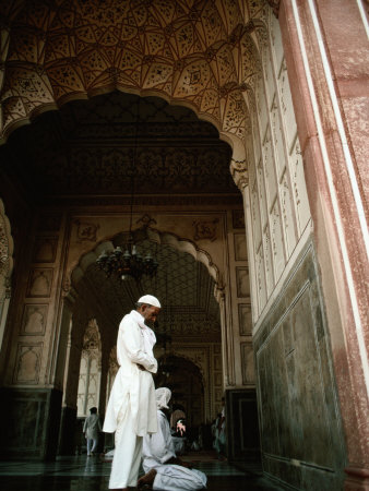 Call to Pray Inside the Badshahi Mosque, Lahore, Punjab, Pakistan