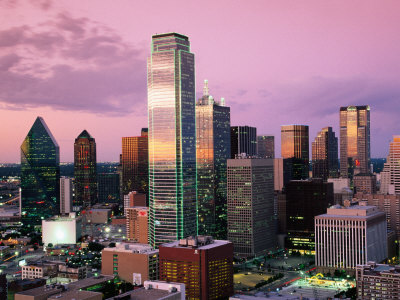 Downtown at Dusk from Reunion Tower, Dallas, Texas