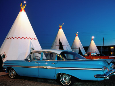 Wigwams and Old Car, Wigwam Motel, Route 66, Holbrook, Arizona