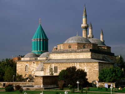 Inspirational Wall  on 13th Century Turquoise Tiled Dome And Minaret Of The Mevlana Turbesi