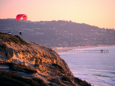 Hang-Glider Taking Off, Torrey Pines Gilderport, La Jolla, San Diego, California