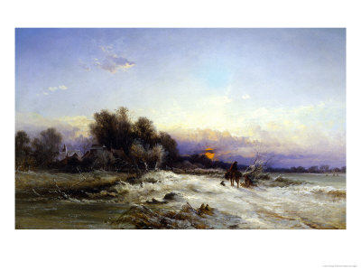 The Thames Frozen, Evening, Sonning, c.1852