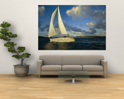 Buy Sailboat Cruising off the Coast of the British Virgin Islands at AllPosters.com