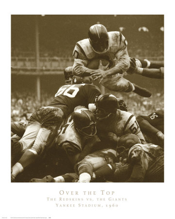 Buy Over The Top: The Redskins vs. The Giants, c.1960 at AllPosters.com