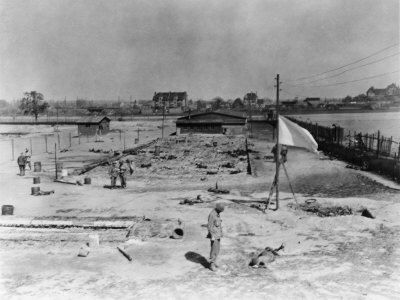 Site of Mass Burning of Polish and French Slave Laborers at Nazi camp near Leipzig, c.1945