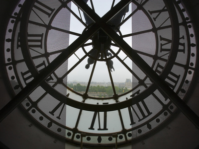 View Across Seine River from Transparent Face of Clock in the Musee d