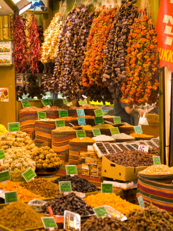 Dried Fruit and Spices for Sale, Spice Market, Istanbul, Turkey