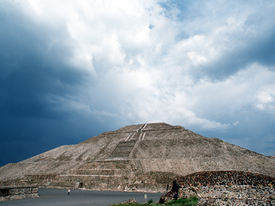 Great Pyramid of the Sun at Teotihuacan Aztec Ruins, Mexico
