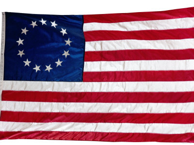 Thirteen-Star Flag of the New United States at Hanging at the Monmouth, New Jersey