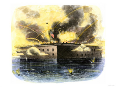 Confederate Bombardment at Fort Sumter.