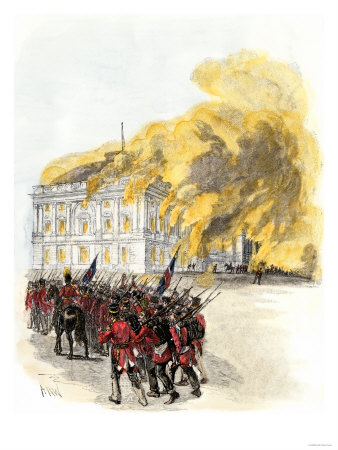 British Army Burning the White House in 1814 during the War of 1812