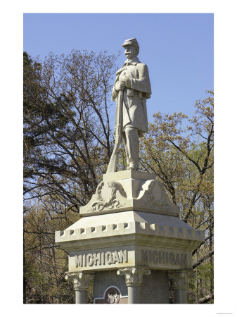 Monument to Civil War Soldiers from Michigan Who Died in the Battle of Shiloh