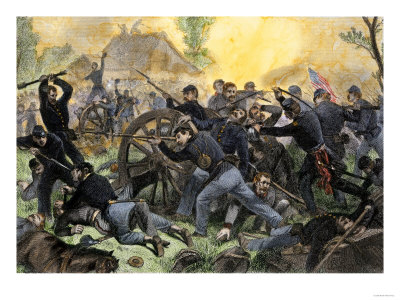Union Troops under General Ulysses S. Grant Recapturing Artillery during the Battle of Shiloh