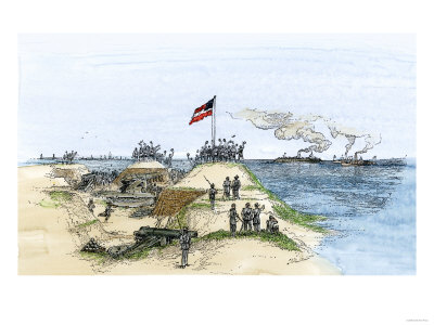 Ironclad Merrimac Cheered by the Confederate Battery on Craney Island, c.1862