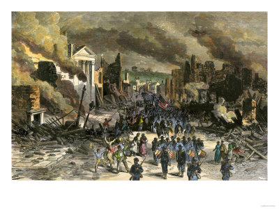 Black Regiment of the Union Army Entering Richmond, April 3, 1865, Near the End of the Civil War