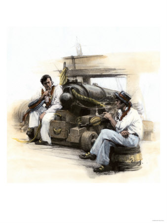 On Deck on an American privateer during the War of 1812.