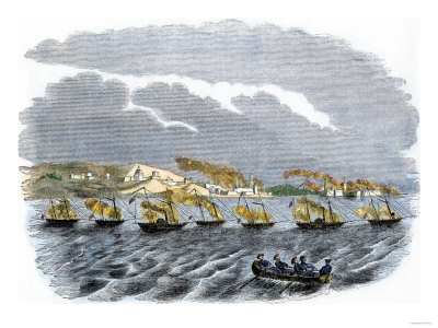 U.S. Naval Bombardment of Vera Cruz during the U.S.-Mexican War, c.1847