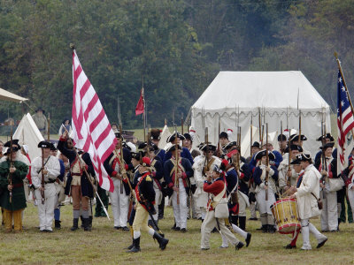 Continental Army Muster Reenactment at Yorktown Battlefield, Virginia