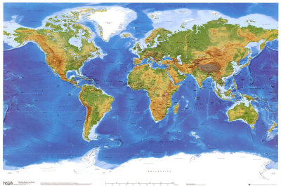 Satellite Physical Map of The World