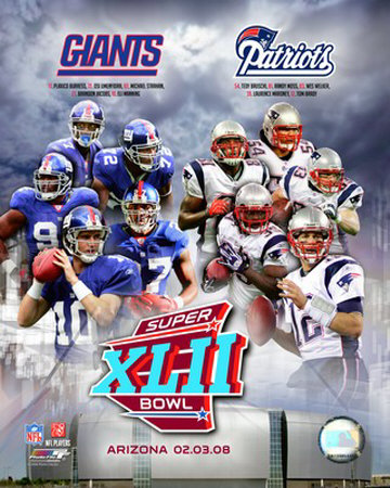 Super Bowl XLII Giants vs. Patriots Poster