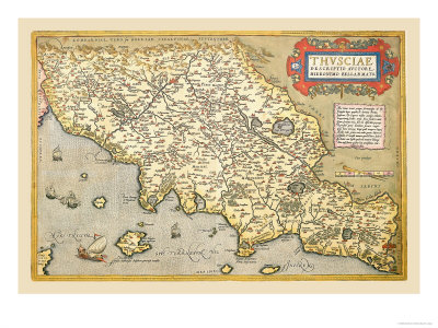 Map of Italian Coast above Rome