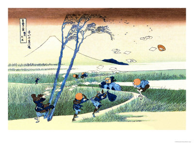 Wind Buffets Travelers in View of Mount Fuji