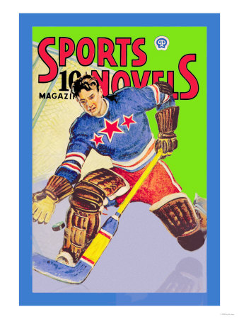 Three Star Goalie Lunges for Puck Poster