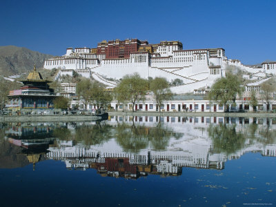 The Potala Palace and Reflection, Lhasa, Tibet, China, Asia