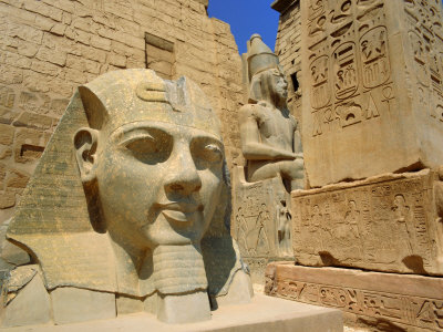 Statue of Ramses II and Obelisk, Luxor Temple, Luxor, Egypt, North Africa