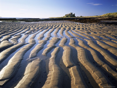Bamburgh Castle and Bamburgh Beach, Bamburgh, Northumberland, England, United Kingdom, Europe