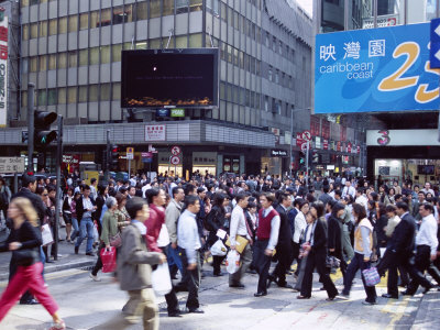 Busy Crossing, Central, Hong Kong Island, Hong Kong, China, Asia