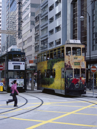 Trams, Hong Kong Island, Hong Kong, China, Asia