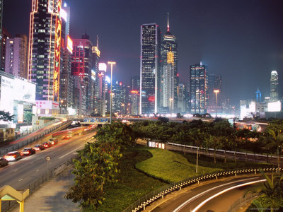 Causeway Bay at Night, Hong Kong Island, Hong Kong, China, Asia