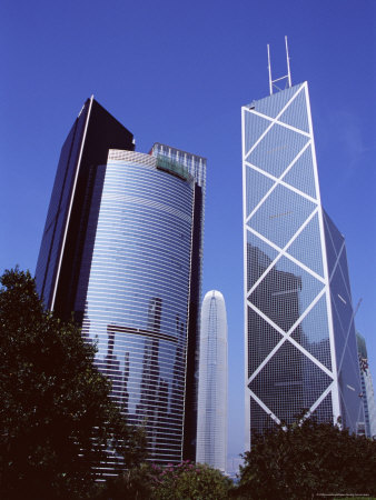 Citibank Tower and Bank of China, Central, Hong Kong Island, Hong Kong, China, Asia