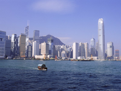 Hong Kong Island Skyline from Victoria Harbour, Hong Kong, China, Asia