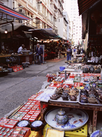 Street Stalls, Upper Lascar Row, Hong Kong Island, Hong Kong, China, Asia