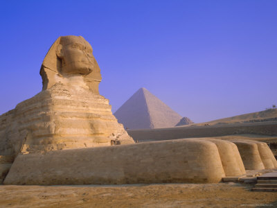The Sphinx and Pyramid of Cheops at Sunrise, Giza, Cairo, Egypt