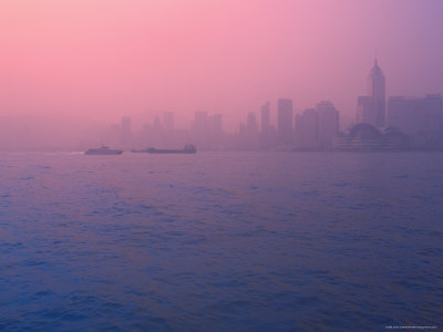 Morning at Hong Kong Harbour, Hong Kong, China, Asia
