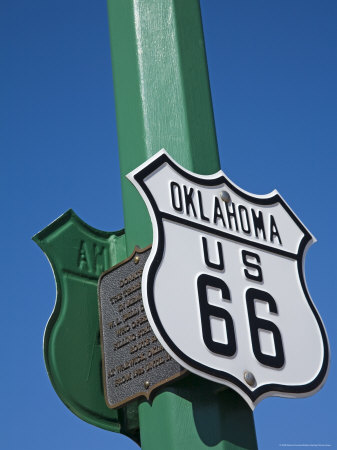 Route 66 Sign, Chandler City, Oklahoma, United States of America, North America