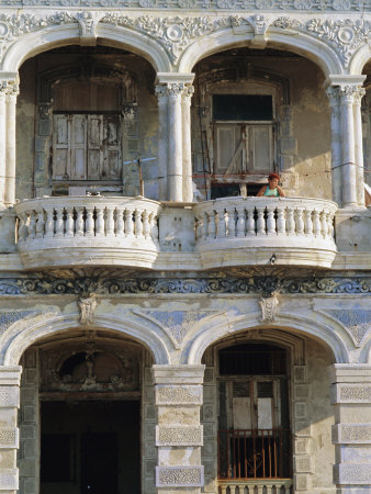 Colonial Facade, El Malecon, Havana, Cuba