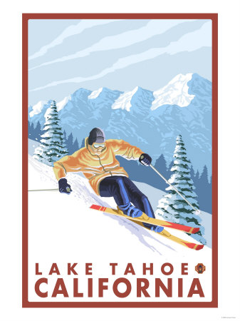 Downhhill Snow Skier, Lake Tahoe, California