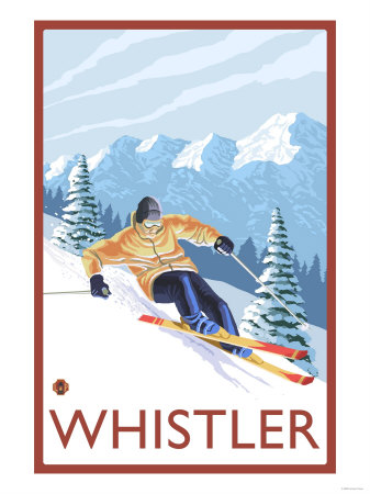 Buy Downhhill Snow Skier, Whistler, BC Canada at AllPosters.com