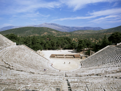 Ancient Greek Theatre, Epidaurus, Unesco World Heritage Site, Peloponnese, Greece, Europe