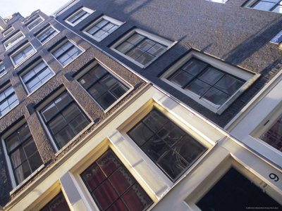 Detail of Traditional Amersterdam House Facade at Singel Canal, Amsterdam, Holland