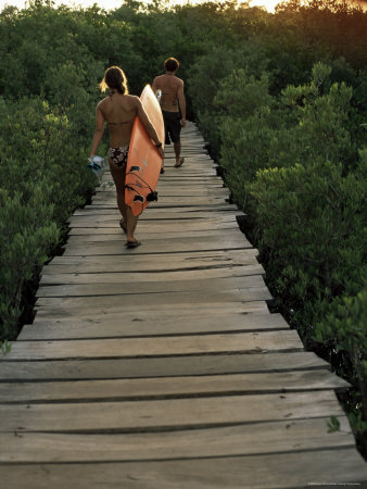 Boardwalk to Surf from Cabinas Las Olas, Avellanas Beach, Guanacaste State, Northwest, Costa Rica